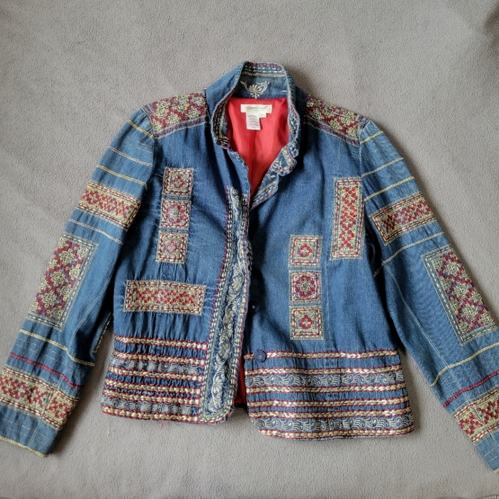 coldwater creek vintage embroidered jacket